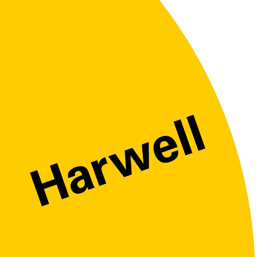Harwell Campus logo, black text on a yellow background